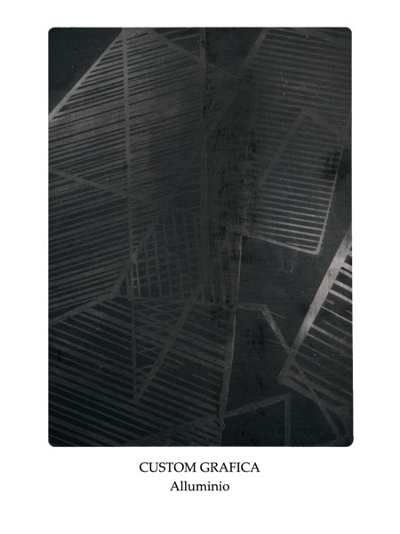 Aluminiu Custom Grafica 02 — finisaj pentru mobilier și obiecte din aluminiu lucrate manual la comandă, Mesterii lui Peshte.